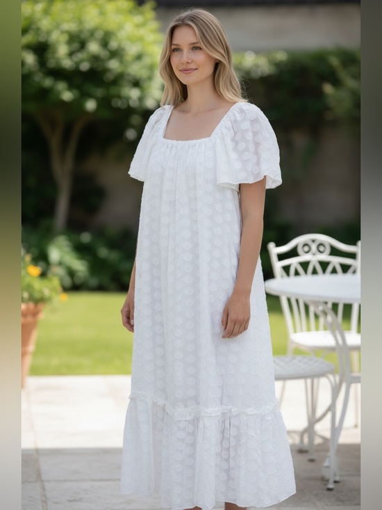 Club Monaco Dresses & Skirts - Club Monaco Flutter Sleeve Beach Robe Midi Dress White XS Women’s